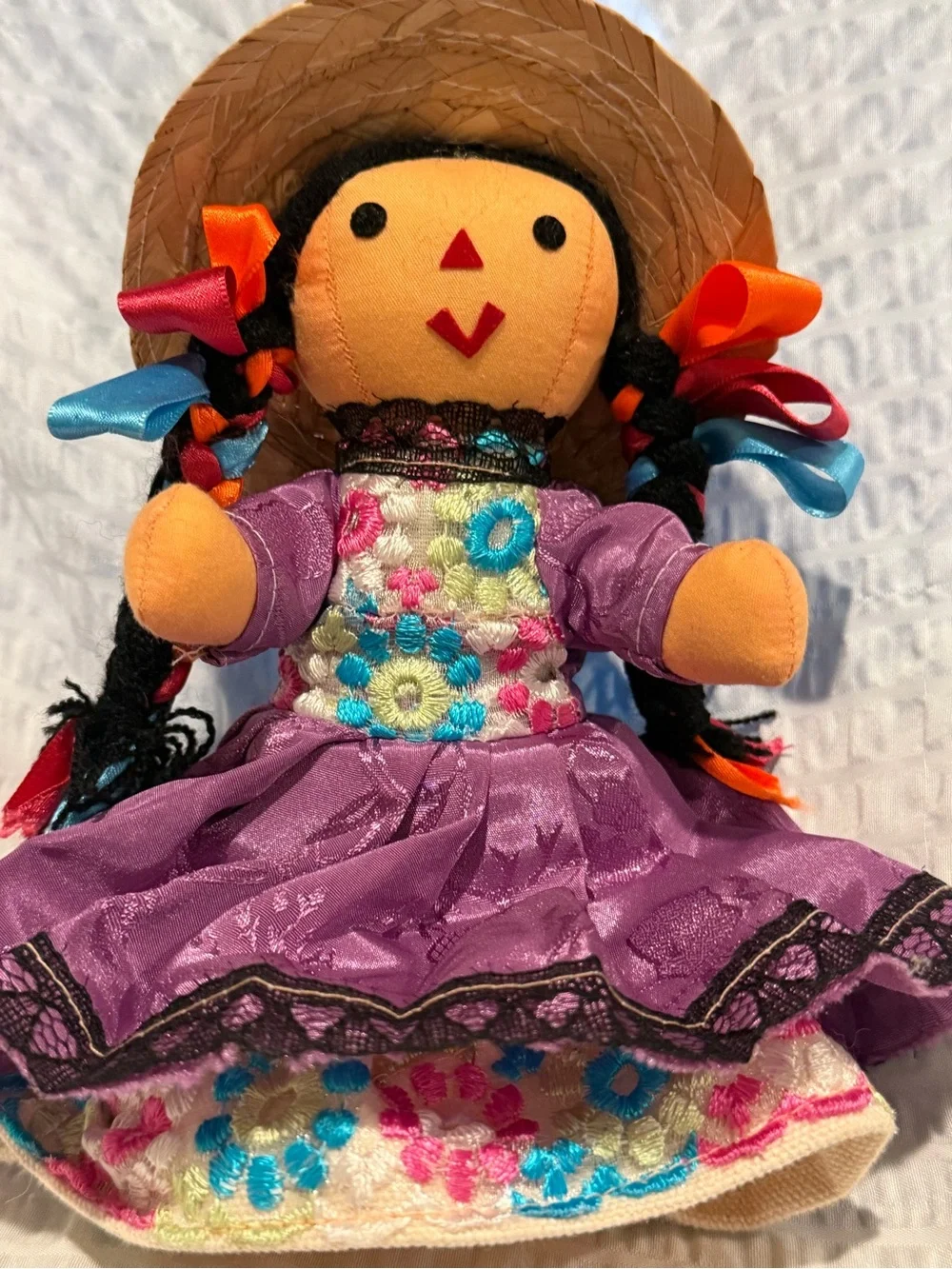 Handmade Purple Mexican Doll Plush Toy